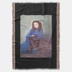 Woman n Black Panther Throw Blanket Filt