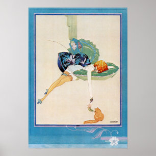 Woman och Cat, Chéri Hérouard Poster