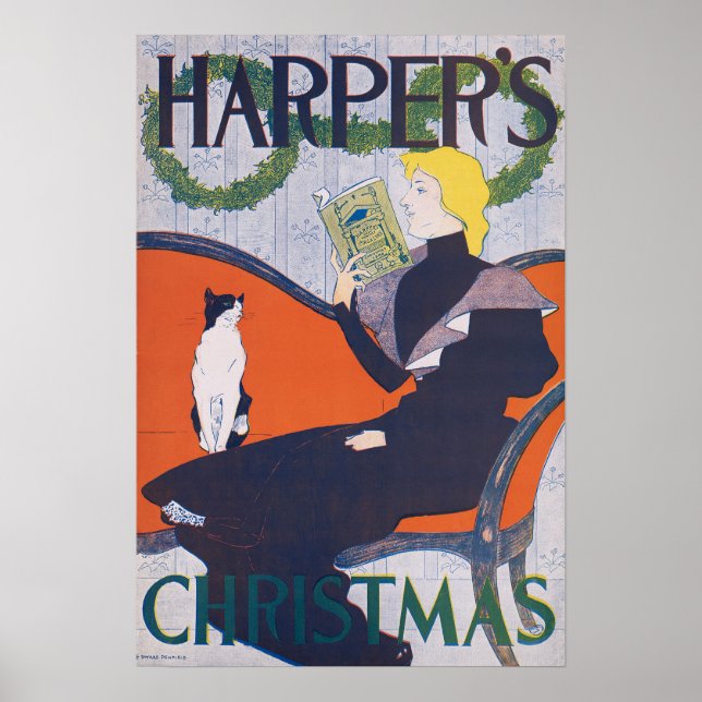 Woman och Cat, Edward Penfield Poster (Framsidan)