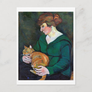 Woman och Cat, Suzanne Valadon Vykort