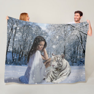 WOMAN OCH WHITE TIGER FLEECEFILT