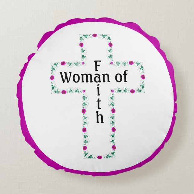 Woman of faith rund kudde (Framsidan)