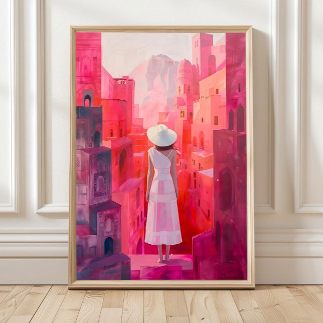 Woman Oil Painting Print, Home Decor Impasto Conte Poster (Skapare uppladdad)