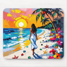 Woman on Beach Tropical Scene Musmatta