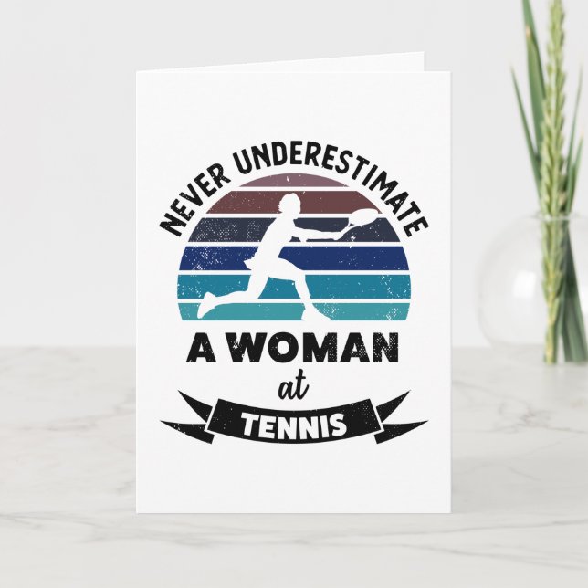 Woman på Tennis Funny Sports Gift Mammor Kort (Framsida)