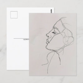 Woman Porträtt, konst, postkorsning Vykort