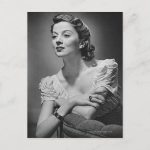 Woman Posing in Studio Vykort