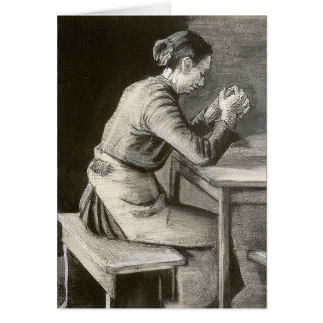 Woman Praying, Vincent van Gogh Hälsningskort (Framsidan)