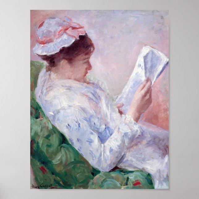 Woman Reading, Mary Cassatt Poster (Framsidan)