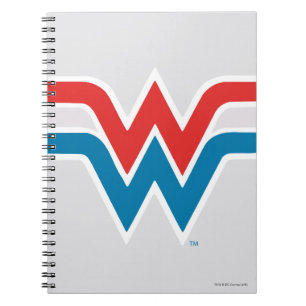  Woman Red White och Blue Logotyp Anteckningsbok Med Spiral