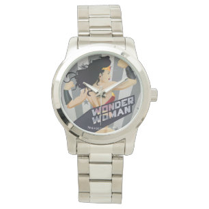Woman Retro City Sunburst and Stars Armbandsur