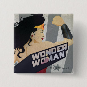  Woman Retro City Sunburst and Stars Knapp