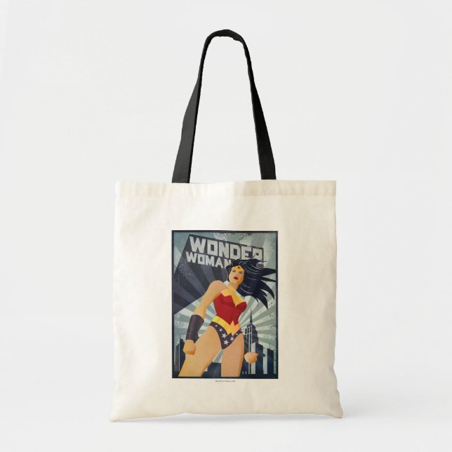  Woman Retro City Sunburst Tygkasse (Framsidan)