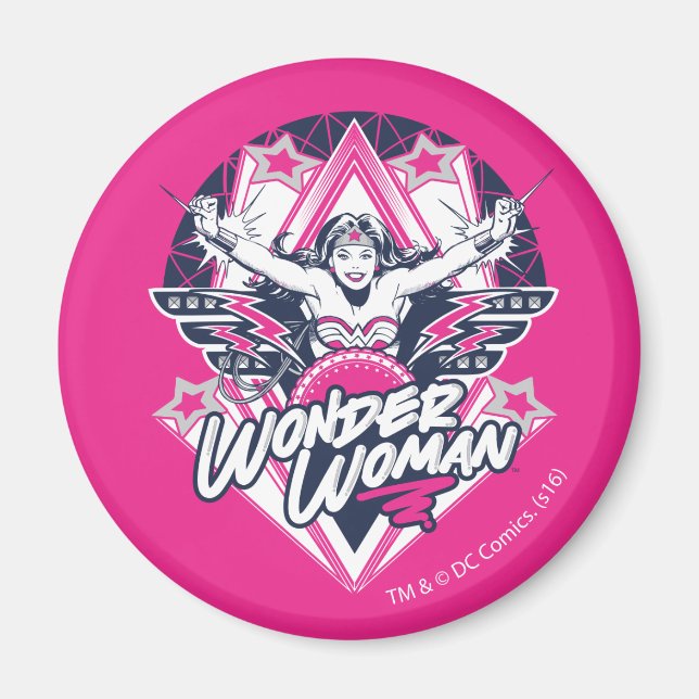  Woman Retro Glam Sten Graphic Magnet (Framsidan)