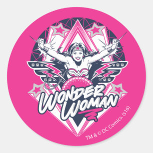 Woman Retro Glam Sten Graphic Runt Klistermärke