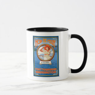 Woman Riding Ferry - Port Townsend Washington Mugg