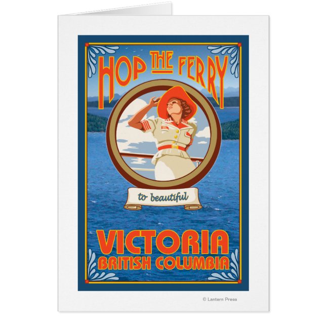 Woman Riding Ferry - Victoria, BC Kanada Hälsningskort (Framsidan)