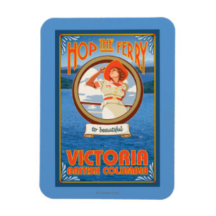Woman Riding Ferry - Victoria, BC Kanada Magnet