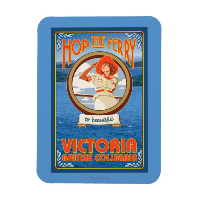 Woman Riding Ferry - Victoria, BC Kanada Magnet (Vertikal)