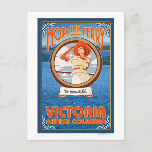 Woman Riding Ferry - Victoria, BC Kanada Vykort (Framsida)