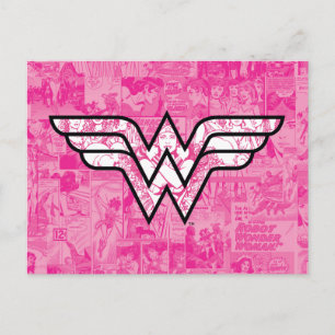  Woman Rosa Tecknad Bok Collage Logotyp Inbjudan Vykort