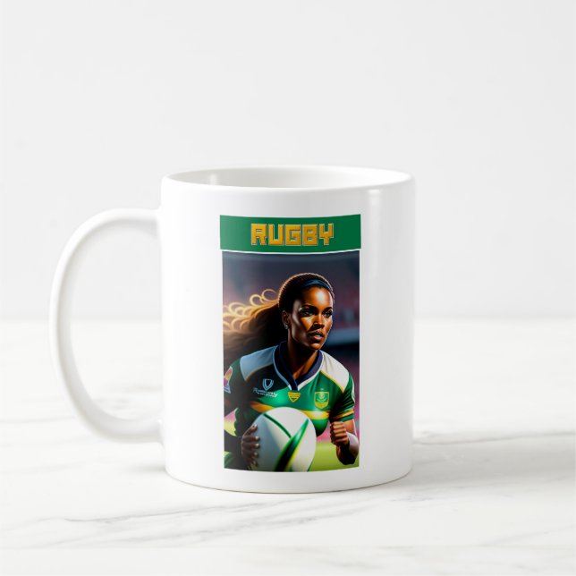 Woman Rugby Player Mugg (Vänster)