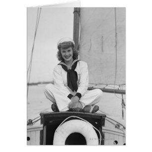 Woman Sailor Hälsningskort