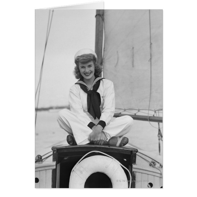 Woman Sailor Hälsningskort (Framsidan)