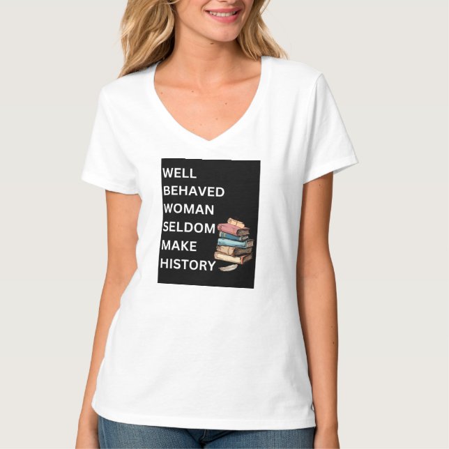 "Woman Sällsynt historie" V nacke T Shirt (Framsida)