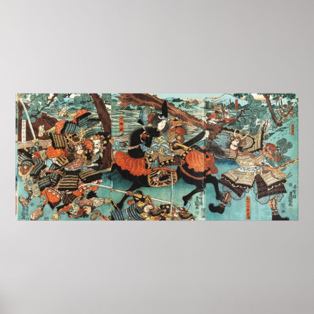 WOMAN SAMURAI TOMOE GOZEN HORSEBACK I BATTLE POSTER (Framsidan)