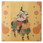 WOMAN SAMURAI TOMOE GOZEN HORSEBACK Japansk konst Kakelplatta<br><div class="desc">Första kvinnan samurai Tomoe Gozen horseback,  under ledning av Yoshinaka,  bestod av 300 samurai mot 2 000 krigare från rival Taira-klan under krig..</div>