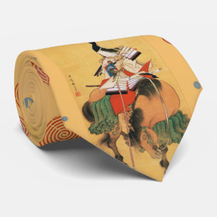 WOMAN SAMURAI TOMOE GOZEN HORSEBACK Japansk konst Slips
