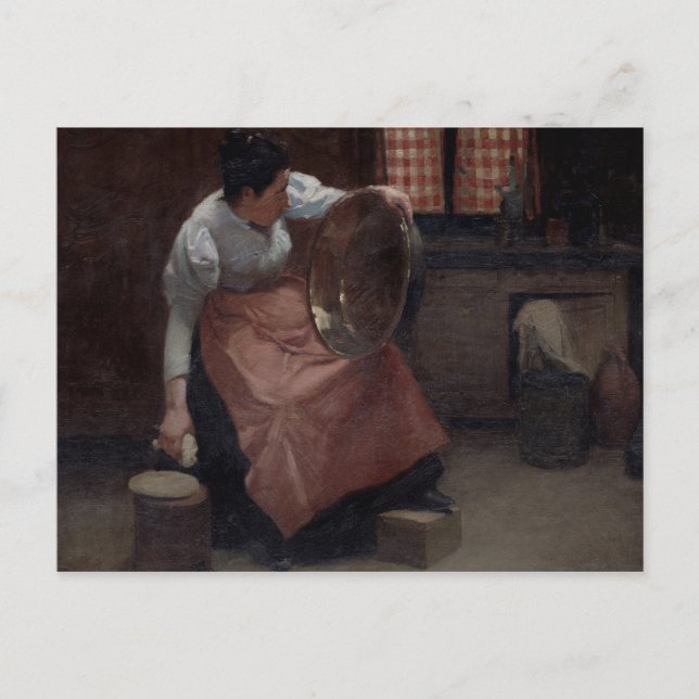 Woman Scouring Vykort (Framsida)