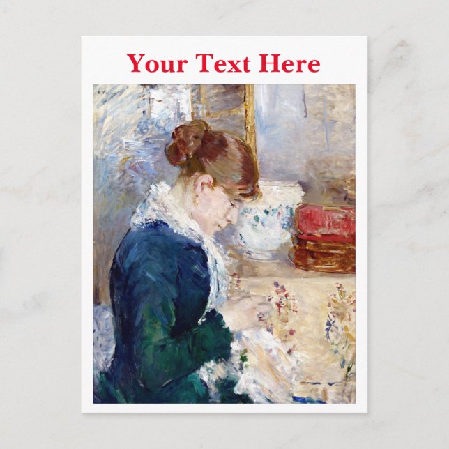 Woman Sewing av Berthe Morisot Helg Vykort (Framsida)