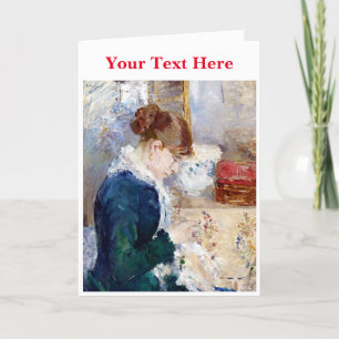 Woman Sewing av Berthe Morisot Tack Kort
