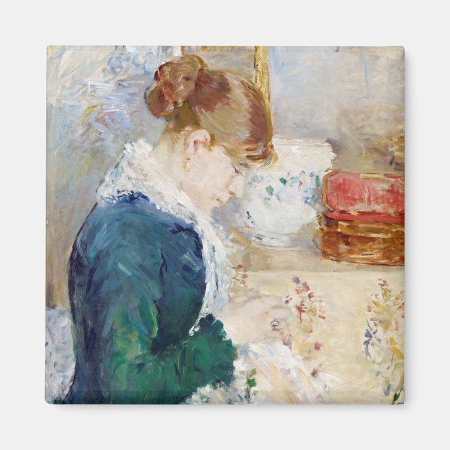 Woman Sewing, Berthe Morisot Magnet (Framsidan)