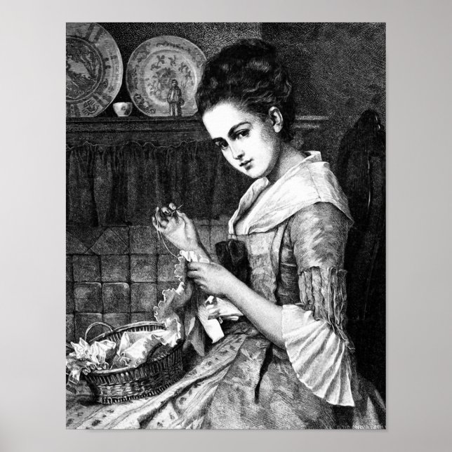 Woman Sewing Poster (Framsidan)