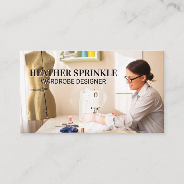 Woman Sewing Wardrobes | Seamstress Visitkort (Framsida)
