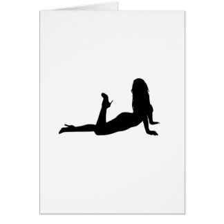 Woman_Silhouette_laying Hälsningskort