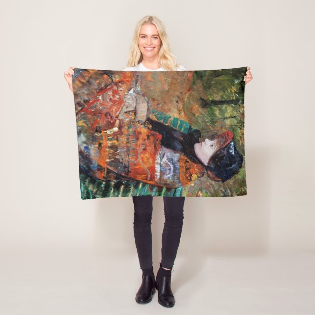 Woman Sitta på Bench, Mary Cassatt Fleecefilt (På plats)