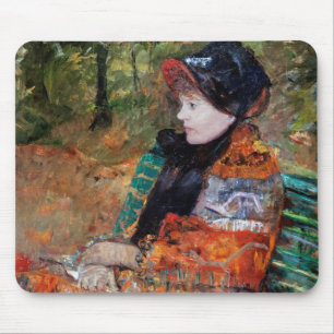 Woman Sitta på Bench, Mary Cassatt Musmatta