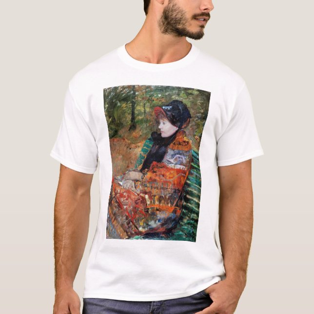Woman Sitta på Bench, Mary Cassatt T Shirt (Framsida)