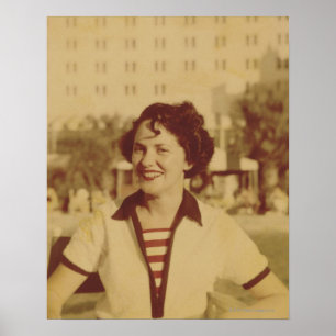 Woman Sitta utanför Poster