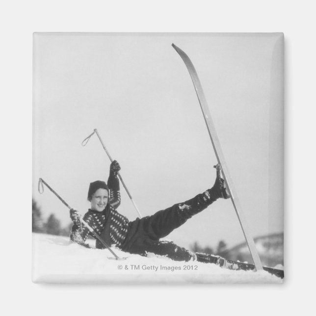 Woman Skier 2 Magnet (Framsidan)
