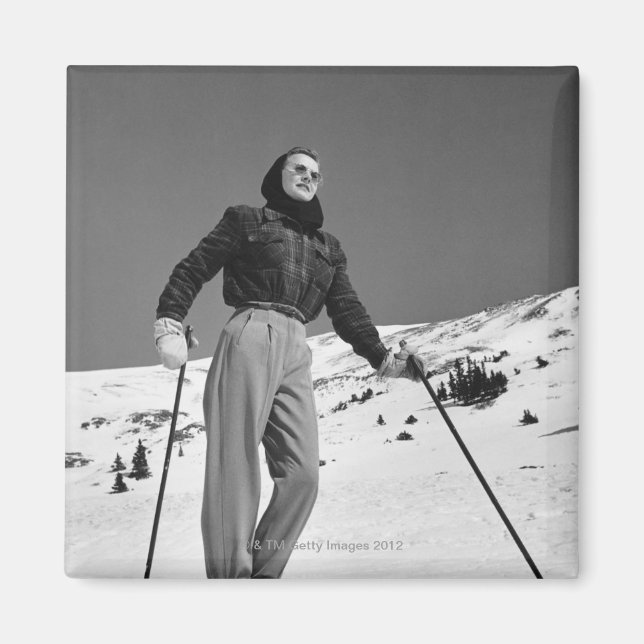 Woman Skier Magnet (Framsidan)