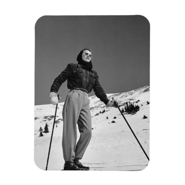 Woman Skier Magnet (Vertikal)