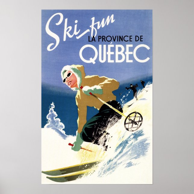Woman Skiing - både engelska och Fransk Poster (Framsidan)