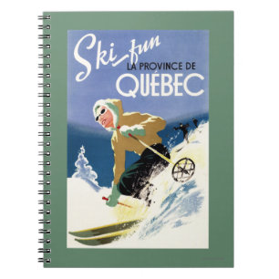 Woman Skiing - både engelska och Fransk Poster Anteckningsbok