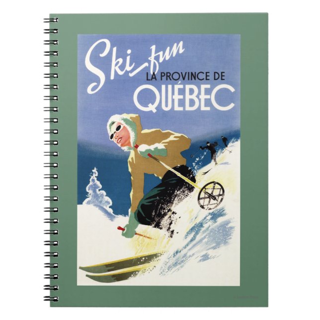 Woman Skiing - både engelska och Fransk Poster Anteckningsbok (Framsidan)
