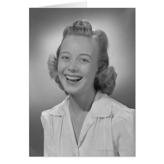 Woman Smiling Hälsningskort (Framsidan)